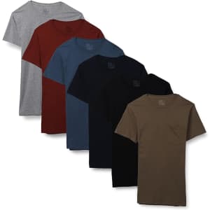 Fruit of the Loom Men's Eversoft Cotton Pocket T-Shirt 6-Pack for $15
