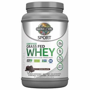Garden of Life Sport Certified Grass Fed Clean Whey Protein Isolate, Chocolate, 23.28 oz (1 lb 7.28 for $60