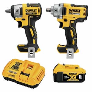 DEWALT 20V MAX* XR Impact Wrench, Cordless Kit, 1/2-Inch Mid-Range and 3/8-Inch Compact, 2-Tool for $379