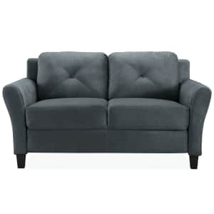 Lifestyle Solutions Taryn Rolled Arm Fabric Loveseat for $199