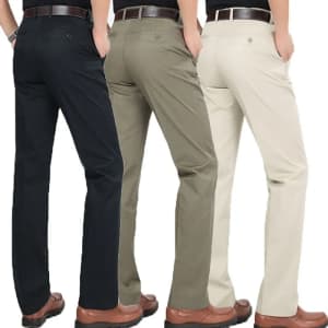 Men's Straight Leg Dress Pants for $9