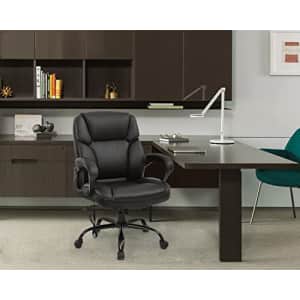 BestOffice Big and Tall Office Chair Ergonomic Chair 400lbs Wide Seat Desk Chair PU Leather Computer Chair for $110