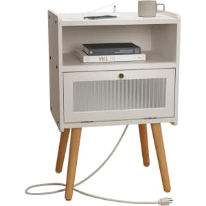 Soowery Mid-Century Modern Nightstand w/ Charging Station for $70 w/ Prime Soowery Mid-Century Modern Nightstand w/ Charging Station for $70 w/ Prime
