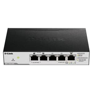 D-Link PoE Switch, 5 Port Smart Managed Gigabit Ethernet Extender Internet Network Layer 2 Power for $40