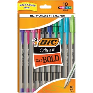 Bic Cristal Xtra Bold Ballpoint Stick Pen 10-Pack for $1 Bic Cristal Xtra Bold Ballpoint Stick Pen 10-Pack for $1