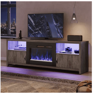 70" LED TV Stand with Fireplace for $300