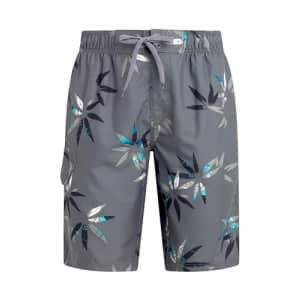 Kanu Surf Men's Standard Wade Swim Trunks (Regular & Extended Sizes), Reef Charcoal for $13