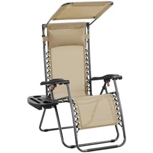 Yaheetech Outdoor Zero Gravity Chair Foldable Recliner Adjustable Patio Lounge w/Canopy Shade, Side for $45 Yaheetech Outdoor Zero Gravity Chair Foldable Recliner Adjustable Patio Lounge w/Canopy Shade, Side for $45