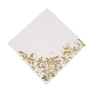 Fun Express GOLD FOIL WHITE PAPER LUNCH NAPKINS (50P - Party Supplies - 50 Pieces for $24