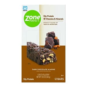 Zone Perfect Protein Bars 12g of Protein Nutrition Bars With Vitamins Minerals Great Taste for $70
