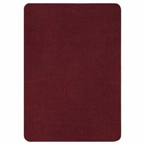 Ottomanson LIFE SAVER Collection Non-slip Indoor/Outdoor Solid Ribbed Design Rug, 2'X3', Red for $14