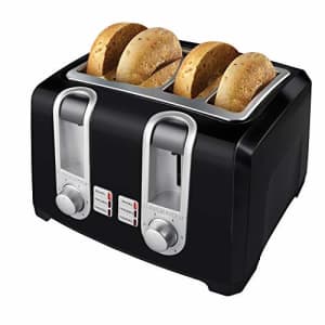 Black + Decker BLACK+DECKER T4569B 4-Slice Toaster, Bagel Toaster, Black for $39