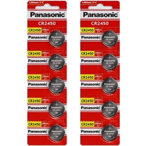 Panasonic CR2450 Battery, Lithium, 3 Volt (Nom.), 620 mA, Coin Cell for $5