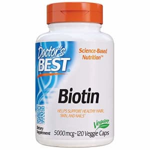 Doctor's Best Biotin 5,000 mcg, Supports Hair, Skin, Nails, Boost Energy, Nervous System, Non-GMO, for $7