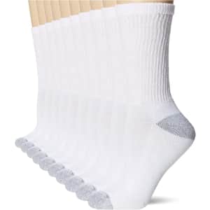 Hanes Women's Crew Socks 10-Pair Pack for $6