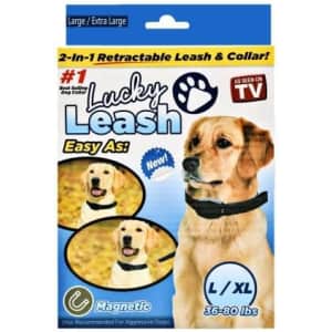 Lucky Leash 2-in-1 Retractable Leash & Collar for $4