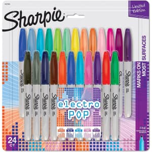 Sharpie Electro Pop 24-Count Permanent Markers for $18