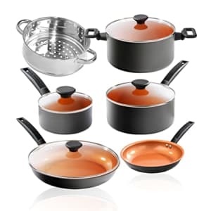 Gotham Steel Pro Premier Pots and Pans Set Nonstick, 10 Pc Hard Anodized Kitchen Cookware Set, for $150