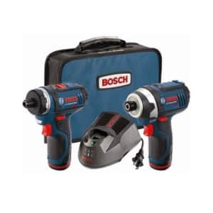 Bosch CLPK27120RT 12V Max Cordless Lithium-Ion Drill Driver and Impact Driver Combo Kit (Renewed) for $100