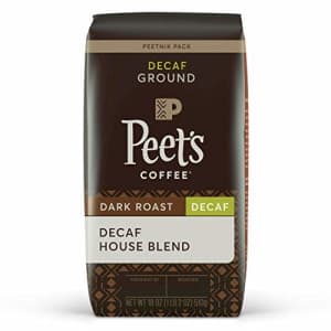 Peet's Coffee, Dark Roast Decaffeinated Ground Coffee - Decaf House Blend 18 Ounce Bag for $13