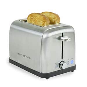 Nostalgia HomeCraft HCTST2SS Stainless Steel 2-Slice Toaster, Extra Wide Slots, Blue LED-Lighted for $67