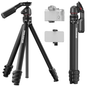 Perlegear Height-Adjustable 60" Portable Tripod for Camera and Phone for $20