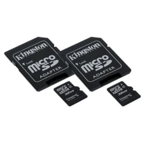 Transcend Samsung Galaxy S4 Cell Phone Memory Card 2 x 32GB microSDHC Memory Card with SD Adapter (2 Pack) for $14