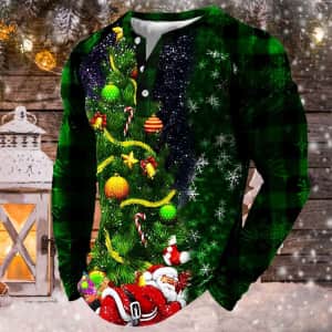 Men's 3D Christmas Button Up Shirt for $14