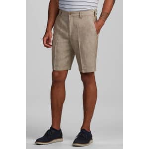 Jos. A. Bank Men's Reserve Collection Traditional Fit Linen Flat Front Shorts for $5