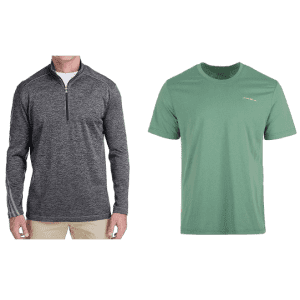 Eddie Bauer Men's T-Shirt w/ adidas Men's Brushed Terry Pullover for $25
