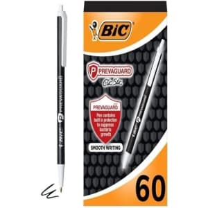 Bic PrevaGuard Clic Stic Ballpoint Pen 60-Pack for $10