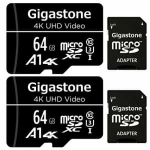 Gigastone 64GB 2-Pack Micro SD Card, 4K UHD Video, Surveillance Security Cam Action Camera Drone for $19 Gigastone 64GB 2-Pack Micro SD Card, 4K UHD Video, Surveillance Security Cam Action Camera Drone for $19