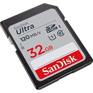 SanDisk 32GB SDHC SD Ultra Memory Card Class 10 Works with Sony Cyber-Shot DSC-WX220, WX350, WX500 for $8