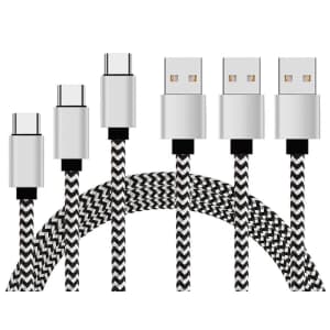 Tinwoo 6.6-Foot USB-C Cable 3-Pack for $9