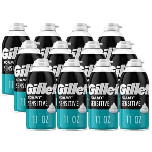 Gillette Foamy Shaving Cream 11-oz. 12-Pack for $15