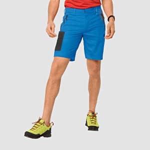 Jack Wolfskin Men's Active Track Men's Soft Shell Hiking Shorts 100% PFC Free, brilliant blue, 54 for $70