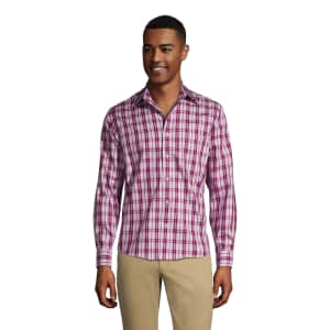 Lands' End Men's Untucked Straight Collar Dress Shirt for $14