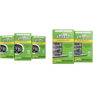 Affresh Dishwasher Cleaner 12-Pack w/ Affresh Disposal Cleaner 9-Pack for $12