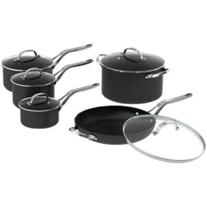 THE ROCK by Starfrit 10-Piece Cookware Set with Stainless Steel Handles, Black for $160