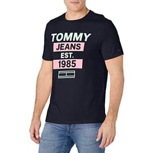 Tommy Hilfiger Men's Tommy Jeans Graphic T Shirt, Blue Captain, LG for $23