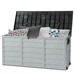 Ktaxon 75-Gallon Outdoor Resin Storage Deck Box for $55