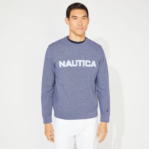 Nautica Men's Solid Crewneck Sweatshirt for $13