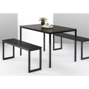 Zinus Louis Modern Studio Collection Soho Dining Table with Two Benches for $117