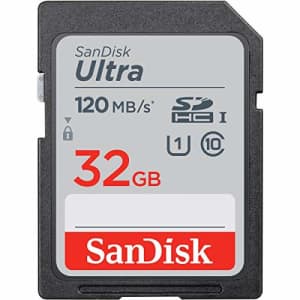 SanDisk 32GB Ultra UHS-I Class 10 U1 SDHC Memory Card, 120MB/s Read, 10MB/s Write for $16