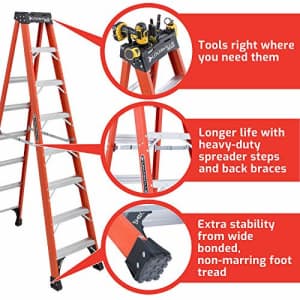 Louisville Ladder 8-Foot Fiberglass Step Ladder, 375-Pound Capacity, FS1408HD for $214