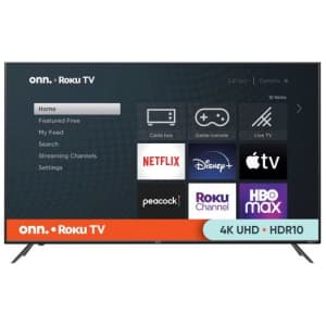 Onn 100012586 55" 4K HDR LED UHD Roku Smart TV for $268