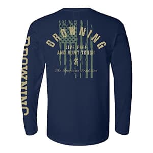 Browning Men's Graphic T-Shirt, Hunt Tough L/S (Navy), Small for $20 Browning Men's Graphic T-Shirt, Hunt Tough L/S (Navy), Small for $20