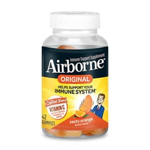 Airborne Vitamin C 750mg (per serving) - Zesty Orange Gummies (42 count in a bottle), Gluten-Free for $17