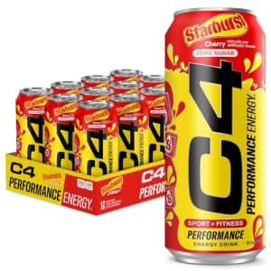 Cellucor C4 Energy Drink, Starburst Cherry, Carbonated Sugar Free Pre Workout Performance Drink for $23