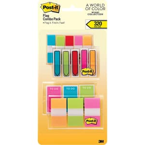 Post-it Miami Collection Assorted Color Flags 320-Pack for $8